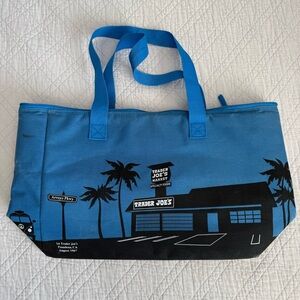 Trader Joe's Blue Large Insulated Cooler Tote Travel Bag